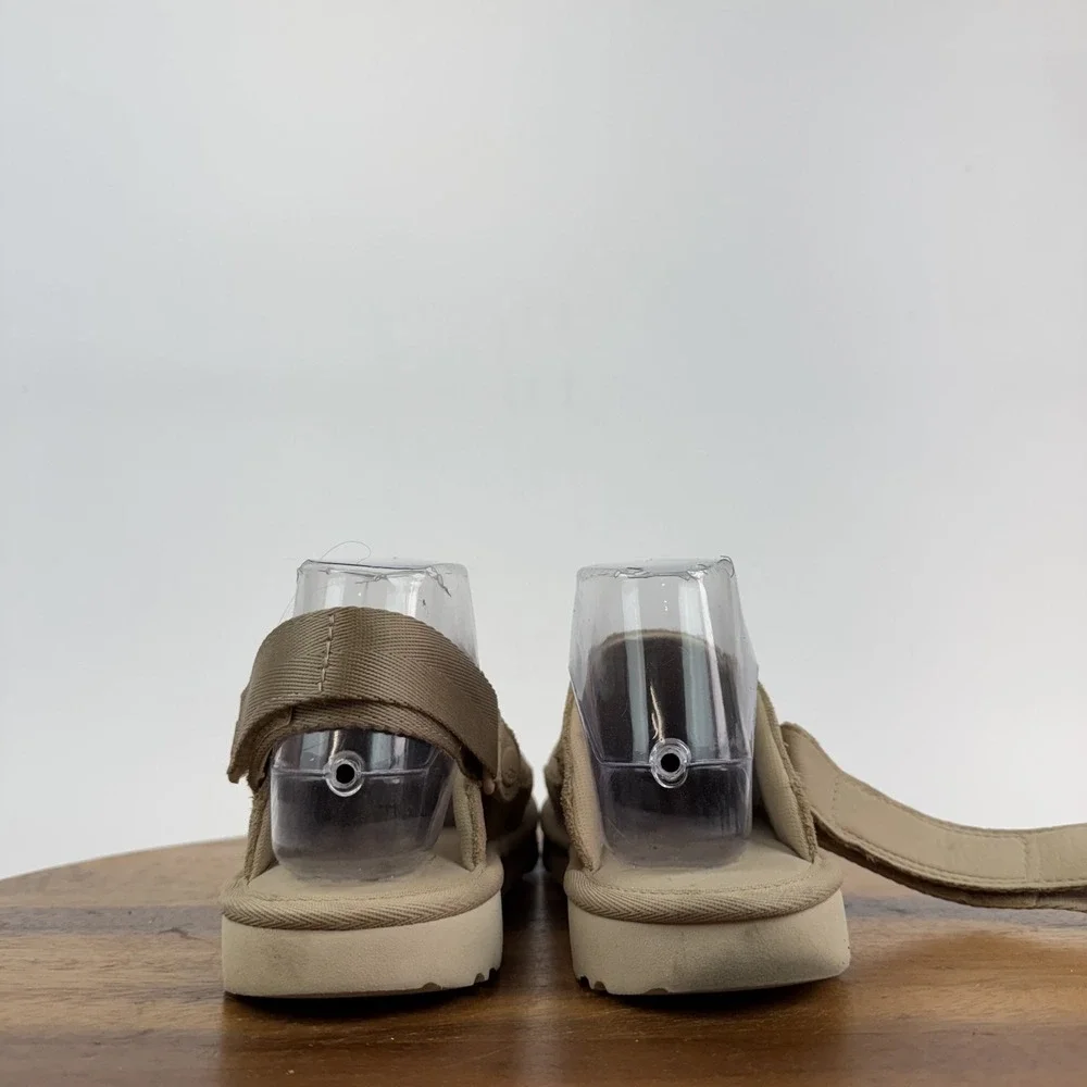 Big Kids Ugg Goldenstar Beige Suede Slingback Platform Slide Clogs Size‎ 5 Y GUC